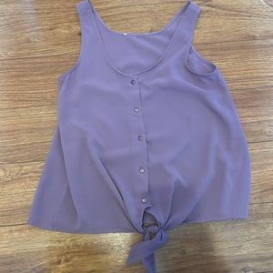 Purple button down tank top